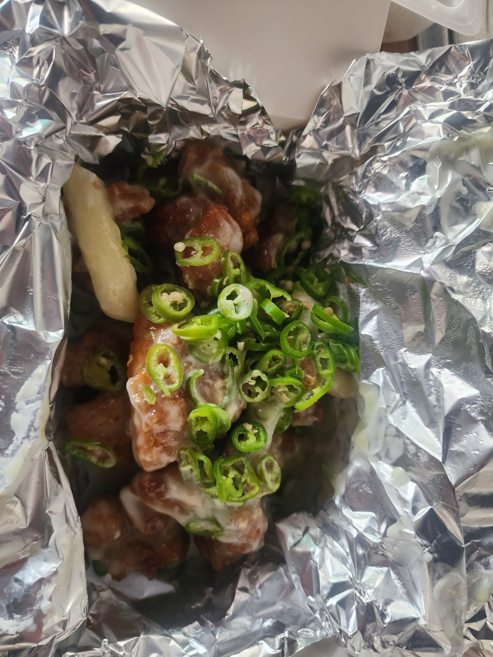 1키로 공룡 닭강정 고추마요 떡 닭강정 리뷰 이미지